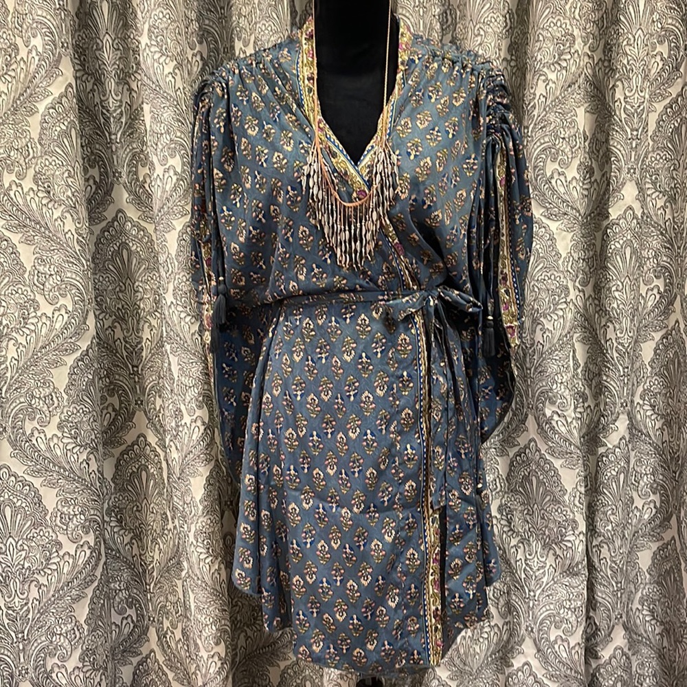 Perry Walker Silk Kimono Wrap Top cover up